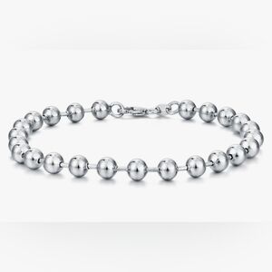 925 ITALY Bead And Bar Link Bracelet Size 7.5 New In Box